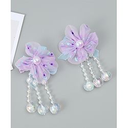 Babyhug Hair Clips with Floral Applique Pack of 2 Free Size - Purple