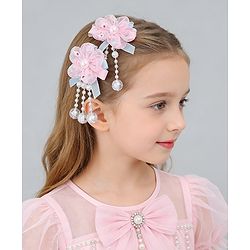 Babyhug Hair Clips with Floral Applique Pack of 2 Free Size - Purple