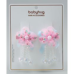 Babyhug Hair Clips with Floral Applique Pack of 2 Free Size - Purple