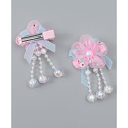 Babyhug Hair Clips with Floral Applique Pack of 2 Free Size - Purple