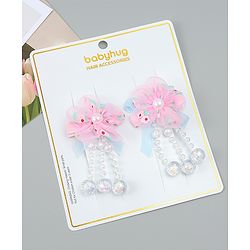 Babyhug Hair Clips with Floral Applique Pack of 2 Free Size - Purple