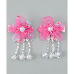 Babyhug Hair Clips with Floral Applique Pack of 2 Free Size - Purple