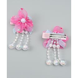 Babyhug Hair Clips with Floral Applique Pack of 2 Free Size - Purple