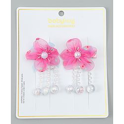 Babyhug Hair Clips with Floral Applique Pack of 2 Free Size - Purple