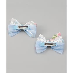 Babyhug Bow & Butterfly Clips With Pearls & Floral Applique Pack of 2 - Pink