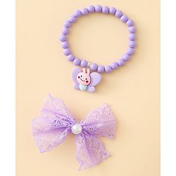 Babyhug Jewellery Set With Butterfly Applique - Purple