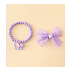 Babyhug Jewellery Set With Butterfly Applique - Purple