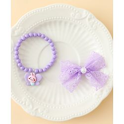 Babyhug Jewellery Set With Butterfly Applique - Purple