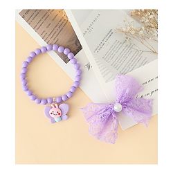 Babyhug Jewellery Set With Butterfly Applique - Purple