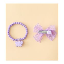 Babyhug Jewellery Set With Butterfly Applique - Purple