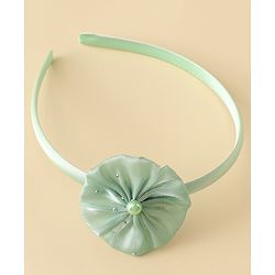 Babyhug Hair Band with Floral Applique - Sea Green