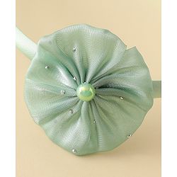 Babyhug Hair Band with Floral Applique - Sea Green