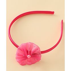 Babyhug Hair Band with Floral Applique - Sea Green