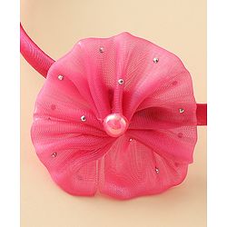 Babyhug Hair Band with Floral Applique - Sea Green
