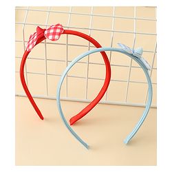 Babyhug Hair Bands with Bow Applique Pack of 2 Free Size - Red & Blue