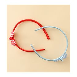 Babyhug Hair Bands with Bow Applique Pack of 2 Free Size - Red & Blue