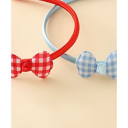 Babyhug Hair Bands with Bow Applique Pack of 2 Free Size - Red & Blue