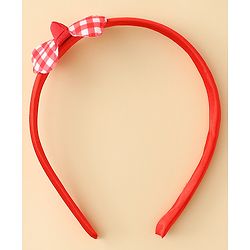 Babyhug Hair Bands with Bow Applique Pack of 2 Free Size - Red & Blue