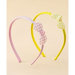 Babyhug Hair Bands with Bow Applique Pack of 2 Free Size - Red & Blue