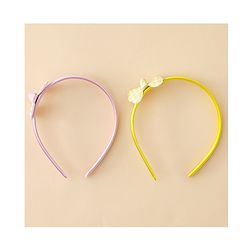 Babyhug Hair Bands with Bow Applique Pack of 2 Free Size - Red & Blue