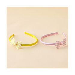 Babyhug Hair Bands with Bow Applique Pack of 2 Free Size - Red & Blue
