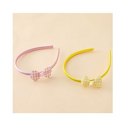 Babyhug Hair Bands with Bow Applique Pack of 2 Free Size - Red & Blue