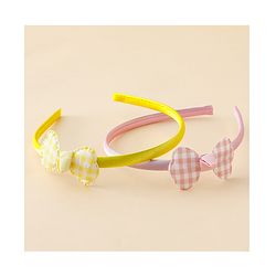Babyhug Hair Bands with Bow Applique Pack of 2 Free Size - Red & Blue