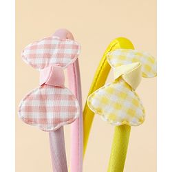Babyhug Hair Bands with Bow Applique Pack of 2 Free Size - Red & Blue