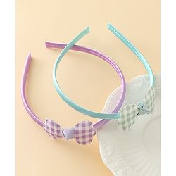 Babyhug Hair Bands with Bow Applique Pack of 2 Free Size - Red & Blue