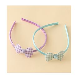 Babyhug Hair Bands with Bow Applique Pack of 2 Free Size - Red & Blue