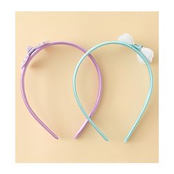 Babyhug Hair Bands with Bow Applique Pack of 2 Free Size - Red & Blue