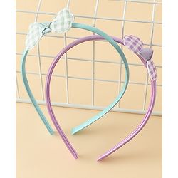 Babyhug Hair Bands with Bow Applique Pack of 2 Free Size - Red & Blue