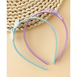 Babyhug Hair Bands with Bow Applique Pack of 2 Free Size - Red & Blue