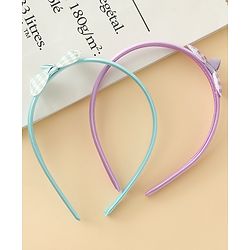 Babyhug Hair Bands with Bow Applique Pack of 2 Free Size - Red & Blue