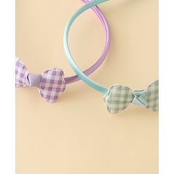 Babyhug Hair Bands with Bow Applique Pack of 2 Free Size - Red & Blue