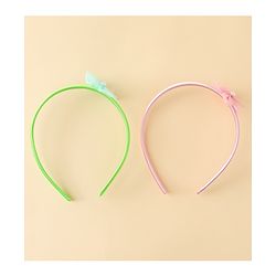 Babyhug Hair Bands with Floral Applique Pack of 2 - Green & Light Pink