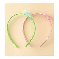Babyhug Hair Bands with Floral Applique Pack of 2 - Green & Light Pink