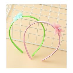 Babyhug Hair Bands with Floral Applique Pack of 2 - Green & Light Pink