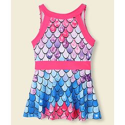 Babyhug Sleeveless Frock Swimsuit - Multicolour
