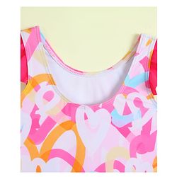 Babyhug Sleeveless Printed V Cut Swimsuit - Multicolor