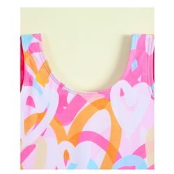 Babyhug Sleeveless Printed V Cut Swimsuit - Multicolor