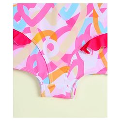 Babyhug Sleeveless Printed V Cut Swimsuit - Multicolor