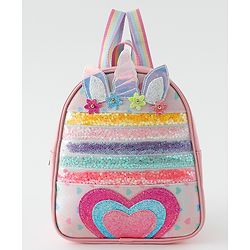 Babyhug Fashion Backpack With Unicorn Applique - Multicolour