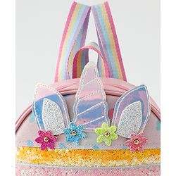 Babyhug Fashion Backpack With Unicorn Applique - Multicolour