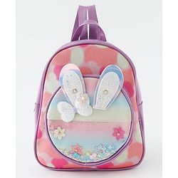 Babyhug Fashion Backpack With Butterfly & Floral Applique - Multicolour