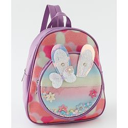 Babyhug Fashion Backpack With Butterfly & Floral Applique - Multicolour