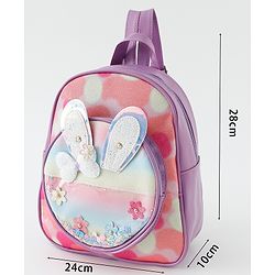 Babyhug Fashion Backpack With Butterfly & Floral Applique - Multicolour