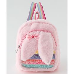 Babyhug Free Size Fashion Backpacks With Bunny Ear Applique - Pink