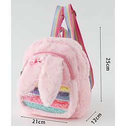 Babyhug Free Size Fashion Backpacks With Bunny Ear Applique - Pink