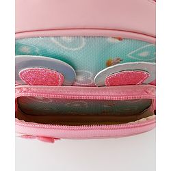 Babyhug Fashion Backpack with Bunny & Glitter Detailing - Pink